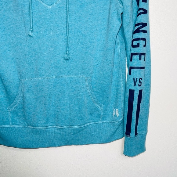 Victoria’s Secret Angel Teal Logo Sleeve Hooded Sweatshirt Xsmall Women’s - Picture 4 of 10